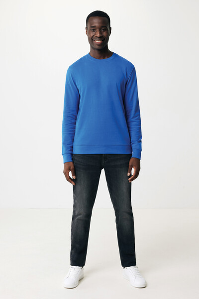 Sweater à col rond en coton recyclé Iqoniq Zion - Bleu Royal / XXL