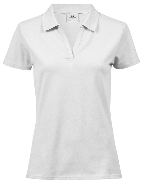 Women's Luxury Stretch V Polo - White / 3XL