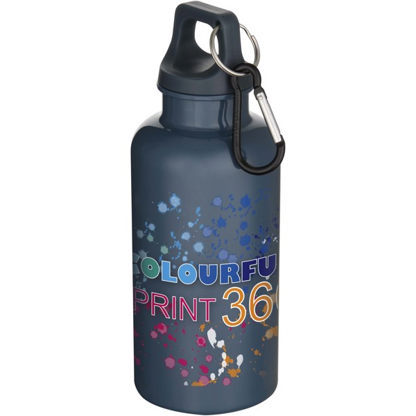 Bouteille d’eau Oregon de 400 ml en plastique recyclé uni certifié RCS avec mousqueton - Bleu hale