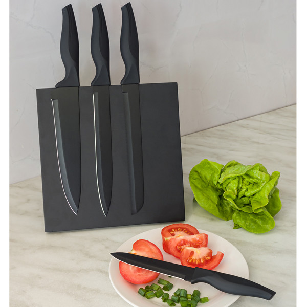 Akita set of knives on a magnetic block - Black