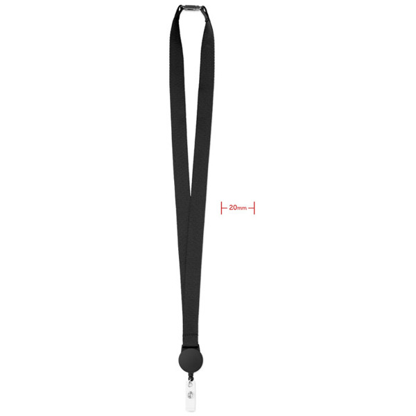 High Quality satin lanyards with metal hook + safety break  + Reel - 20mm Width