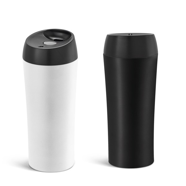 MONARDA. Mug de voyage 470mL en acier inox et PP - Gris