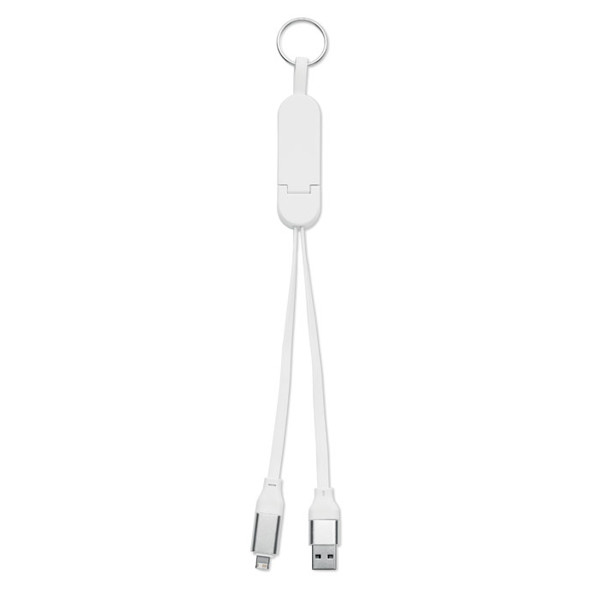 60W cable keyring recycled ABS Cabo - White