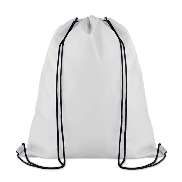 210D Polyester drawstring bag Pocket Shoop - White