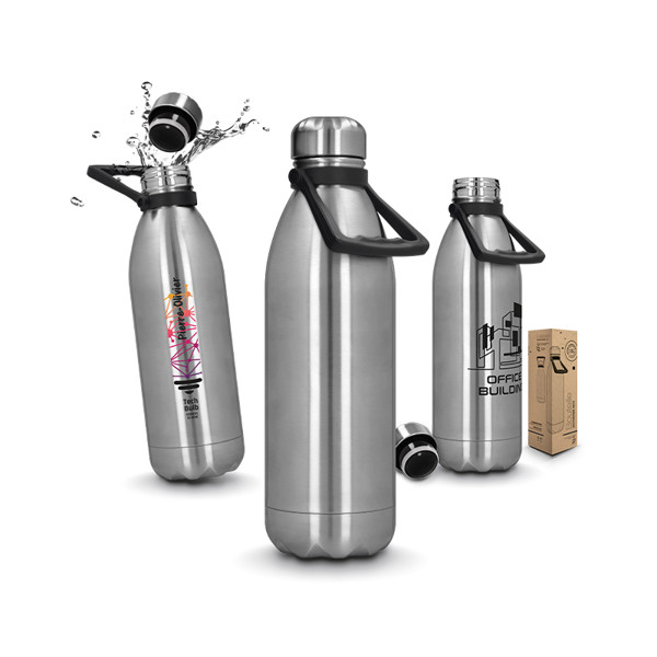 BOUTEILLE GOURDE 1,5 L ISOTHERME DOUBLE-PAROI INOX AVEC POIGNEE