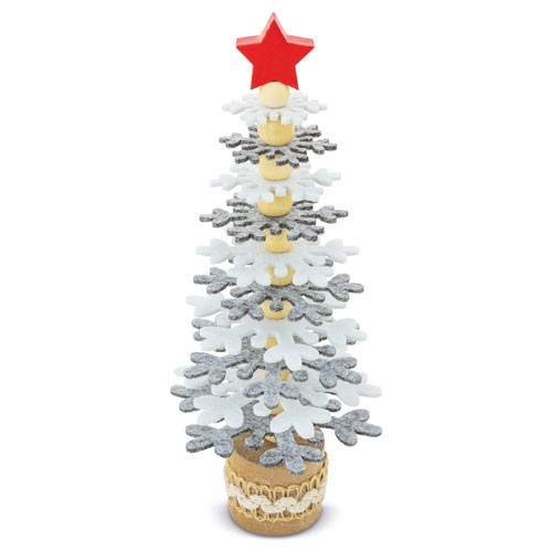ARBOLITO DE NAVIDAD RPET Y MADERA RECICLADA "PUKKY" - Gris
