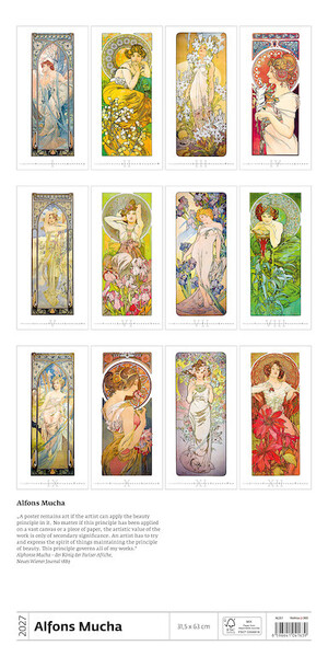 Nástěnný kalendář Alfons Mucha 2027