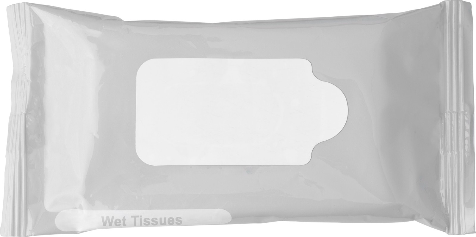 Plastic bag with 10 wet tissues - Silver