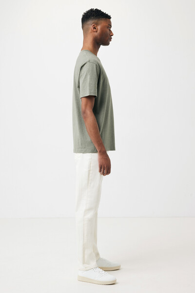 T-shirt coupe boxy en coton recyclé IQONIQ Teide - Heather Green / L