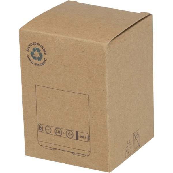 Haut-parleur Hunor sans fil de 3 W en plastique recyclé - Blanc