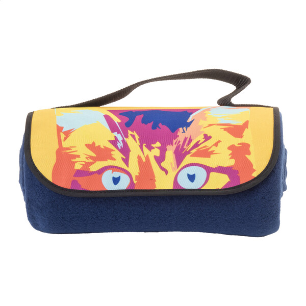 Couverture polaire RPET Reporta, personnalisable - Bleu Foncé