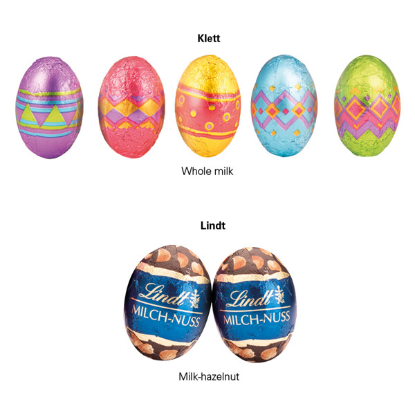 Sixpack Classic, Klett Ostereier | 6 Klett Schoko Ostereier, 37,5 g