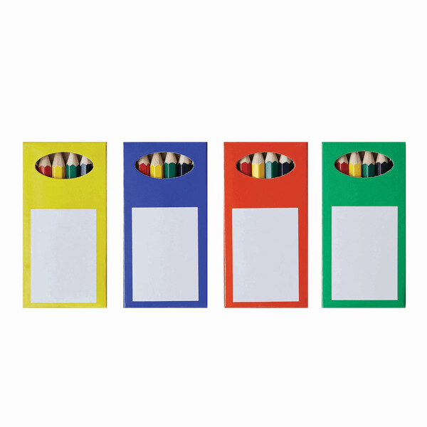 Set of 6 coloured pencils, assorted 4 colours RAINBOW