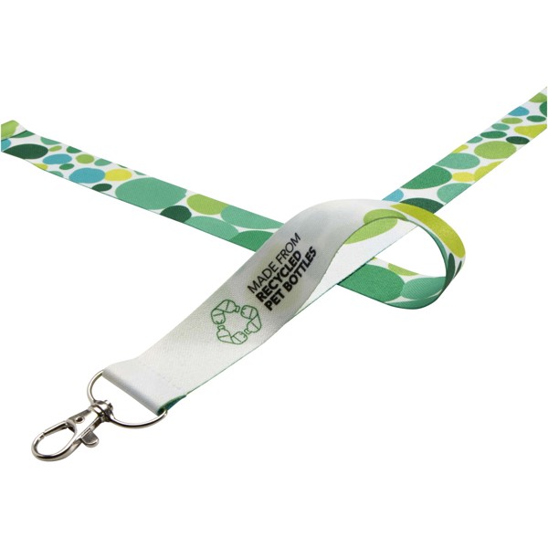 Addie recycled PET lanyard with safety breakaway - White / White / 20mm