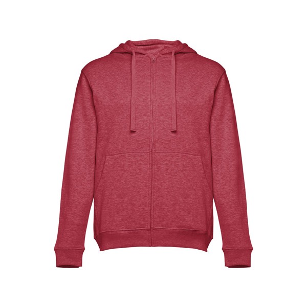 THC AMSTERDAM II. Men's hoodie in cotton and polyester with full zip - Heather Red / S