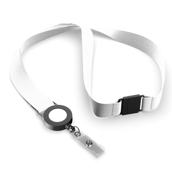 Polyester sublimation badge reel lanyard - Black