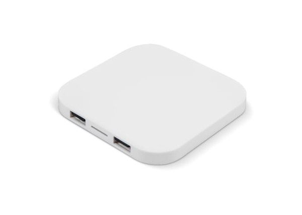 Trådløs opladerplade 5W med 2 USB porte - Hvid