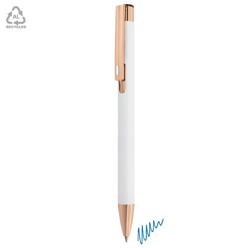 STYLO À BILLE EN ALUMINIUM RECYCLÉ “ADRIEN ” - Blanc