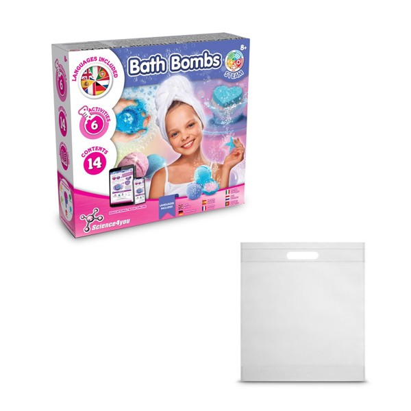 Bath Bombs Kit IV. Brinquedo didático fornecido com saco de oferta em non-woven (80 g/m²) - Branco