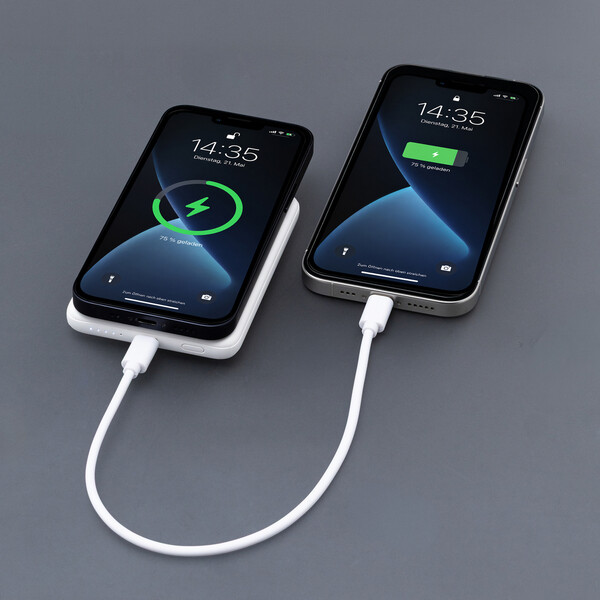 Powerbank sans fil magnétique 15W WATTRON PLUS V - blanc