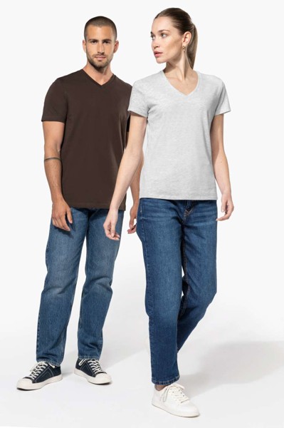 Ladies' Short-Sleeved V-Neck T-Shirt - White / S