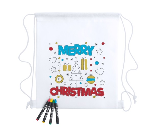 Colouring Drawstring Bag Kertran - White
