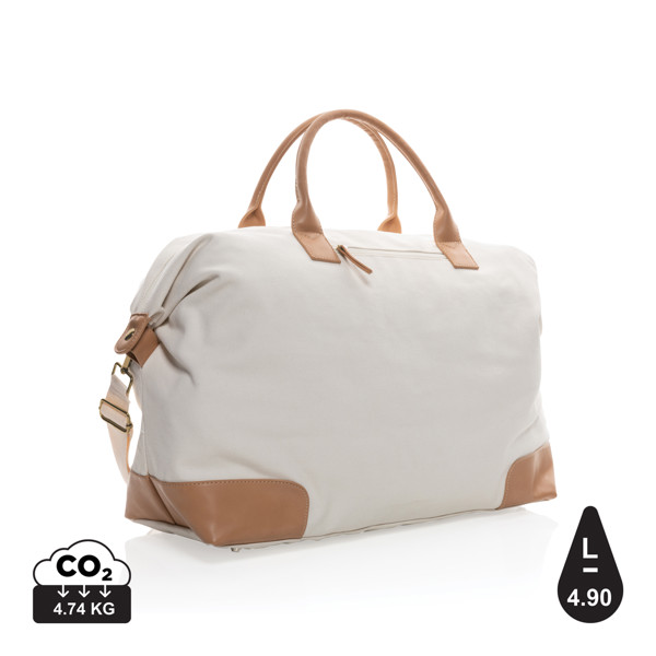 Impact AWARE™ velika vikend torba od recikliranog platna 16 oz - Prljavo bijela