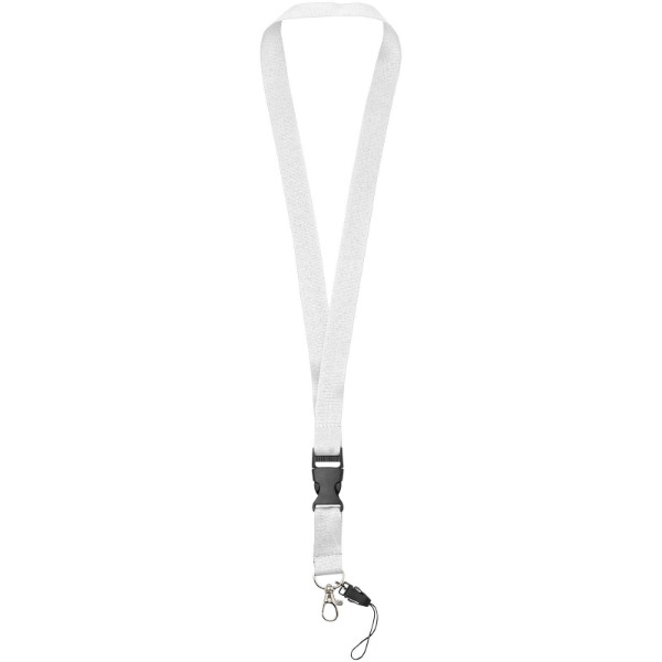 Sagan Lanyard mit abnehmbarer Schnalle und Handyband - Weiss