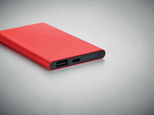 Powerbank da 4000mAh tipo C Powerflat C - Rosso
