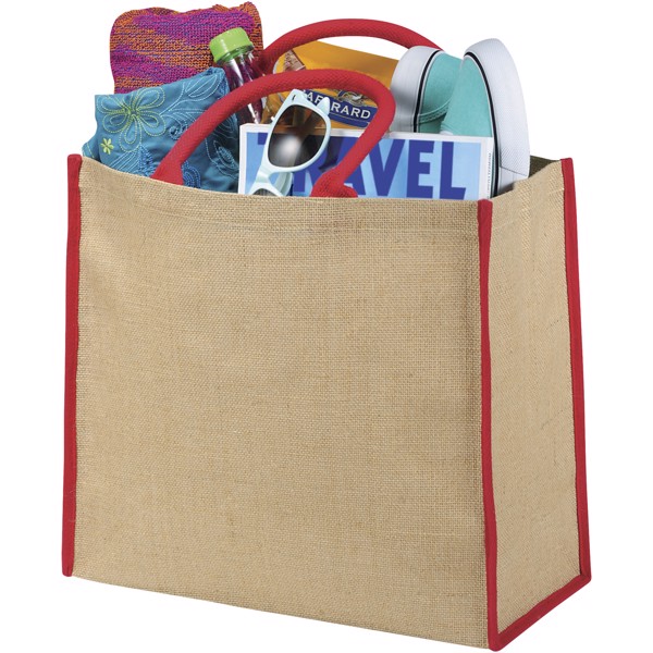 Shopper in juta Large - 25L - Naturale / Rosso
