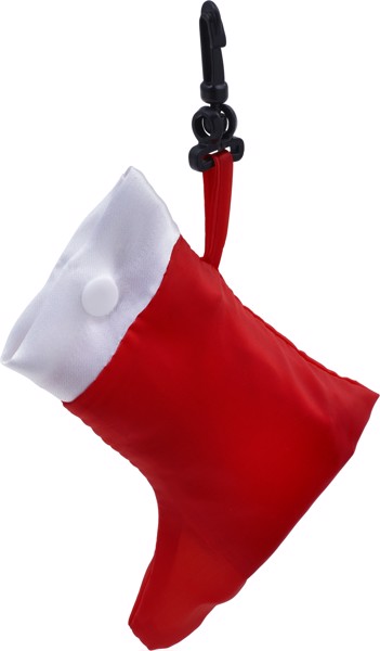 Foldable Christmas shopping bag - Red / White