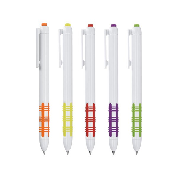 STYLO BILLE PLASTIQUE ECRITOIRE NOIR - Jaune