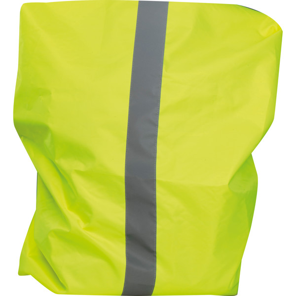Rain cover for backpacks with reflective strips and elastic drawstring - Yellow