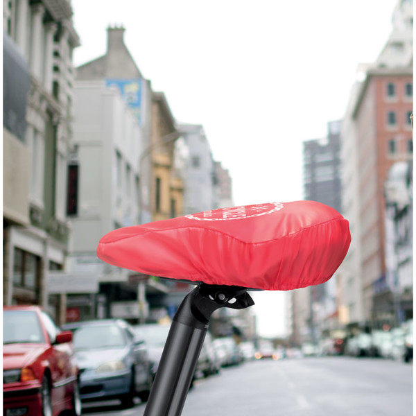 Bypro saddle cover, polyester, elastic trim - White