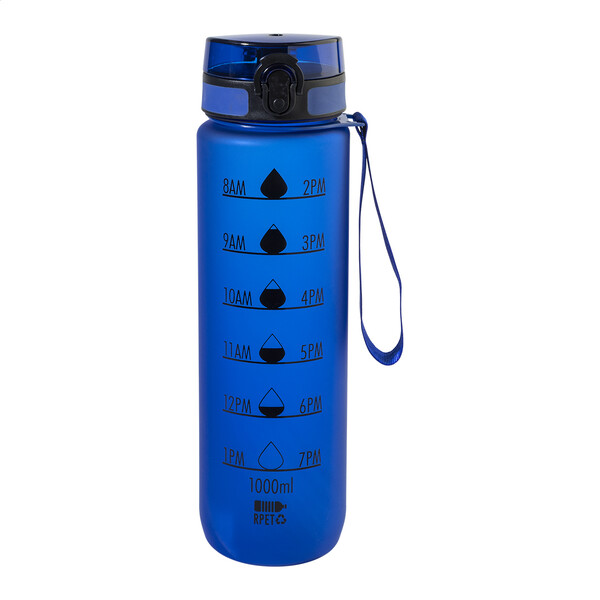 Bouteille avec graduation en RPET Sipcount - Bleu