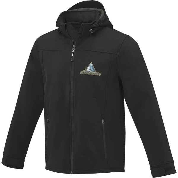 Langley men's GRS recycled softshell jacket - Black / 2XL
