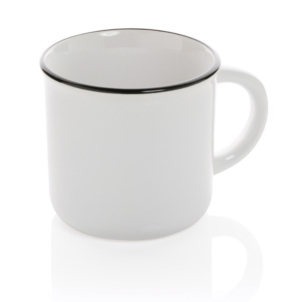 Vintage ceramic mug 280ml - White / White