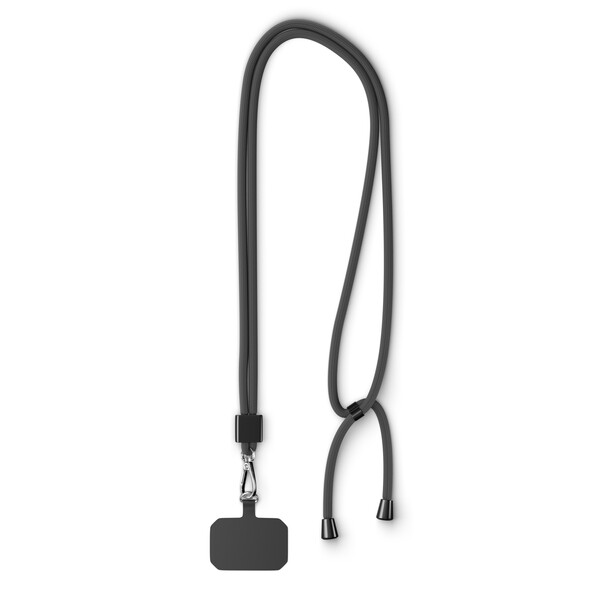 Cordon en polyester crossbody tendance pour téléphone portable - Noir / Accessoires noirs