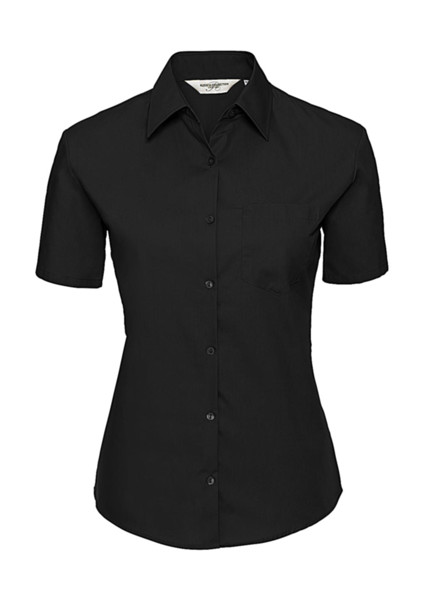 Ladies' Cotton Poplin Shirt - Black / 4XL (48)