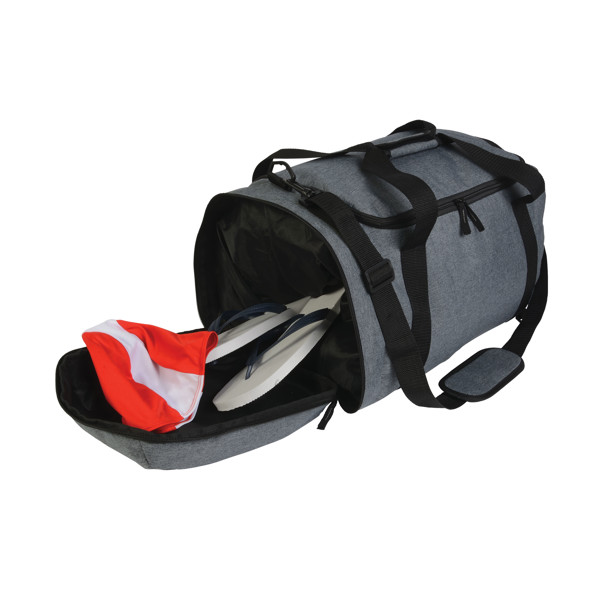 Zweifarbige Sporttasche Aus Polyester Mit Abnehmbaren Schulterriemen Und Schuhfach