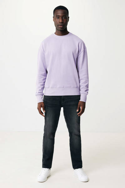 Sweater à col rond en coton recyclé Iqoniq Kruger - Lavender / S