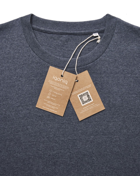 Iqoniq Manuel ungefärbtes T-Shirt aus recycelter Baumwolle - Heather Navy / XL