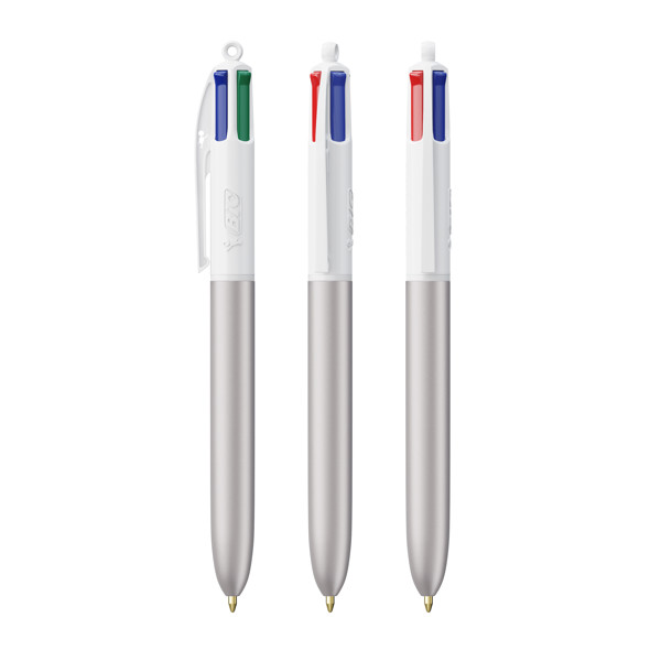 BIC® 4 Colours® Glacé - Silber Glacé / Weiß