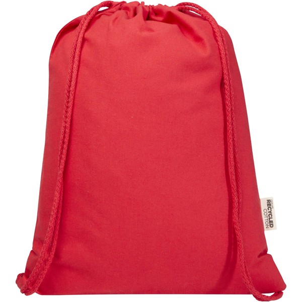 Borsa con cordoncino  in materiale riciclato GRS da 140 g/m² Oregon Blend - 5L - Rosso