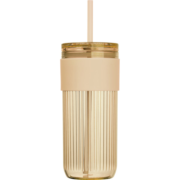 SOLEDAD Pohár na pitie so slamkou, 660 ml - Beige