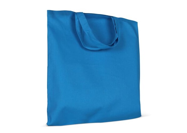 Sac shopping OEKO-TEX® couleur court 140g/m² 38x42 cm - Bleu