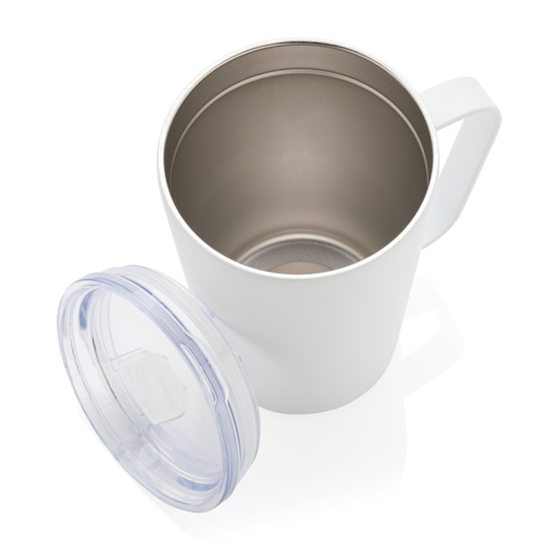 RCS Recycled stainless steel modern vacuum mug with lid - White