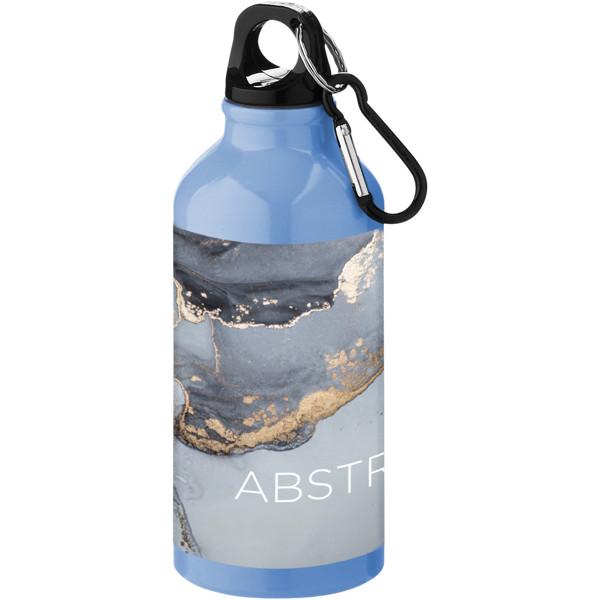 Oregon 400 ml aluminium water bottle with carabiner - Light Blue