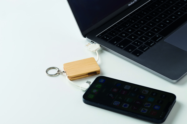 Bupow key ring cable, 2in1 USB-C, micro-B
