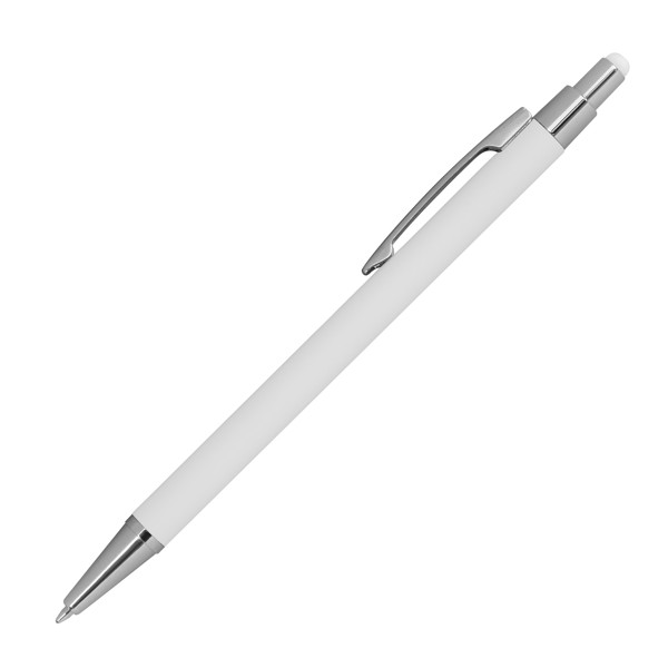 Metal ballpen with touch function PAULA - White